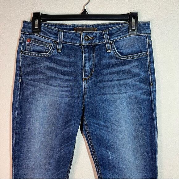 Joe's Jeans Medium Blue Haru Distressed Mid Rise Skinny Jeans Womens Size 28W - Picture 2 of 8